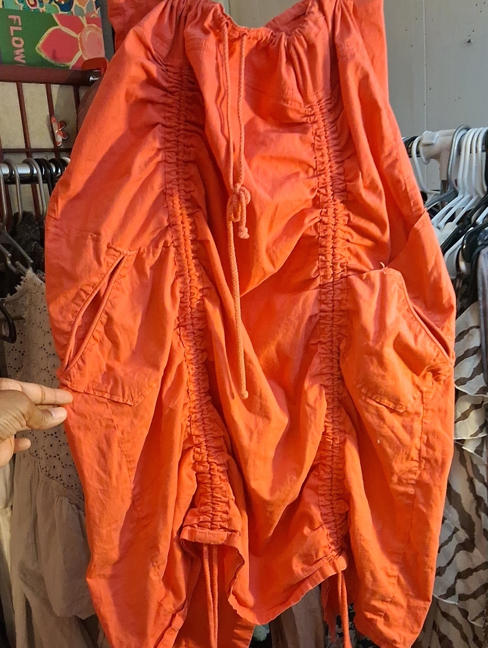 XCVI Orange Drawstring Skirt - Picture 2 of 7